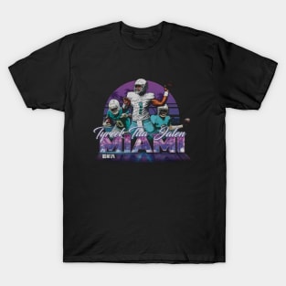 Tua Tagovailoa Tyreek Hill & Jalen Ramsey Miami Neon T-Shirt